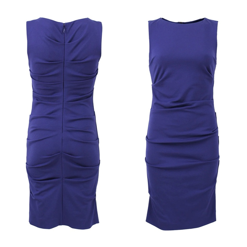 ‼️NWT Nicole Miller Pruple Plum Sleeveless Rouched Cocktail Dress Sz 4 Small NEW